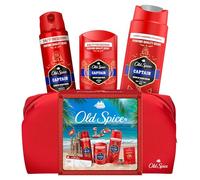 Old Spice Bolsa De Viaje Set De Regalo Para Hombre Con Desodorante En Barra Y Gel De Ducha Captain, Fresco 24 Horas, Todos Los Días, Con Uso Diario, Excepcional Aroma de Larga Duración