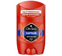 Old Spice Captain Desodorante en barra para hombre (50 ml), 48 h de frescura, 0% sales de aluminio, sin residuos blancos ni manchas amarillas