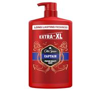 Old Spice Captain - Gel de ducha y champú 3 en 1 para hombres (1 L), limpieza facial de pelo corporal, fresca, limón, sándalo y aire de mar
