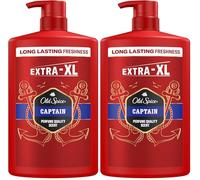 Old Spice Captain Gel De Ducha Y Champú Para Hombres 1000ml, Gel Para Cara, Cuerpo Y Pelo 3 En 1 Multiusos, Frescura Duradera, Fragancia Excepcional, Limpieza Profunda (Paquete de 2)