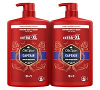 Old Spice Captain Gel De Ducha Y Champú Para Hombres 2x1000ml, Gel Para Cara, Cuerpo Y Pelo 3 En 1 Multiusos, Frescura Duradera, Fragancia Excepcional, Limpieza Profunda