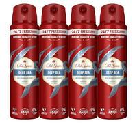 Old Spice Deep Sea Desodorante Spray para Hombre Sin Aluminio, 4x150ml