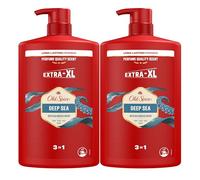 Old Spice Deep Sea Gel De Ducha Y Champú Para Hombres 2x1000ml, Gel Para Cara, Cuerpo Y Pelo 3 En 1 Multiusos, Frescura Duradera, Fragancia Excepcional, Limpieza Profunda