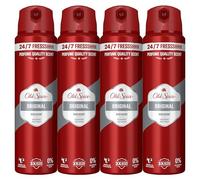 Old Spice Original Desodorante Spray para Hombre Sin Aluminio, 4x150ml