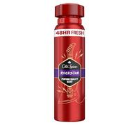 Old Spice Rockstar Desodorante en spray corporal para hombres, 150 ml, 48H, frescura, larga duración, calidad de perfume, 0% sales de aluminio