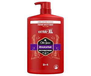 Old Spice Rockstar Gel de ducha 3 en 1 para cabello, cara y cuerpo, 1000 ml, frescor duradero, fragancia de calidad de perfume, limpieza profunda