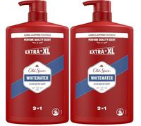 Old Spice Whitewater Gel De Ducha Y Champú Para Hombres 1000ml, Gel Para Cara, Cuerpo Y Pelo 3 En 1 Multiusos, Frescura Duradera, Fragancia Excepcional, Limpieza Profunda (Paquete de 2)