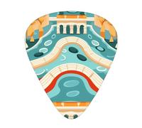 Old Street Buildings - Púas de guitarra en tamaños finos, medianos y gruesos, juego de 12 piezas, adecuadas para guitarra eléctrica y varios instrumentos