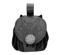 Old Styles - Riñonera para mujeres y hombres, cartera medieval, pequeña bolsa de piel sintética, bolsa lateral para monedas en relieve, Color negro, tipo A