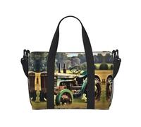 Old Tractor Photo Farm - Bolsa de gimnasio grande de 16 pulgadas, ligera, bolsa de lona para viajes, deportes, bolsa de hospital para mamá, Black, Talla única