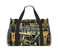 Old Tractor Photo Farm - Bolsa de lona grande de viaje para mujer, bolsa de viaje para fin de semana, bolsa de mano, Negro -, Talla única