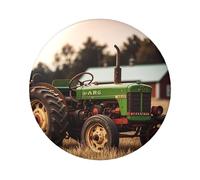 Old Tractor Photo Farm Button Pins 1 Pc, 2.4 Inch Round Button Badges Metal Imagen Personalizada Foto Pin Botones Kit Para Suministros Artesanales Navidad DIY Proyectos, Talla única, Ninguno