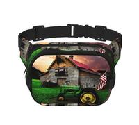 Old Tractor Photo Farm - Cangurera para mujer con correa ajustable para entrenamiento, correr, senderismo, riñonera cruzada, Black, Talla única