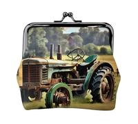 Old Tractor Photo Farm - Carteras pequeñas para mujer, carteras para mujer, monedero para mujer, cartera pequeña para mujer, con cremallera y cierre de beso, Negro -, Talla única, Art Deco