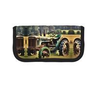 Old Tractor Photo Farm - Estuche pequeño para lápices, estuche estético para lápices, bolsa de almacenamiento para bolígrafos, oficina, Black, Talla única, Organizador de bolsas