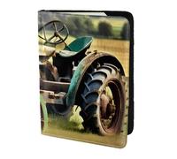Old Tractor Photo Farm - Soporte para pasaporte, artículos esenciales de viaje, cartera antirrobo para tarjetas y pasaportes, tamaño para adaptarse a todos los pasaportes estándar