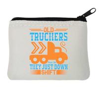 Old Truckers Never Die They Just Down Shift - Monedero de neopreno, 10 x 11 cm, color blanco, White, Talla única