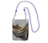 Old Viking Boats - Bolso cruzado con estampado de barcos vikingos para mujer, bolso de hombro, bolsa de viaje, mini bolsa para teléfono, cartera para teléfono, Púrpura, Talla única