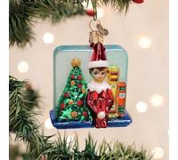 Old World Christmas Adorno de Cristal Scout Elf Storytime para árbol de Navidad