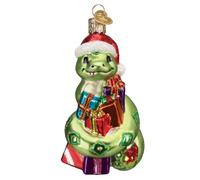 Old World Christmas Adorno de Cristal soplado de Serpiente de Papá Noel para árbol de Navidad