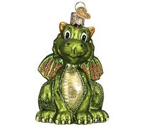 Old World Christmas Adornos de dragón pequeño de vidrio soplado para árbol de Navidad