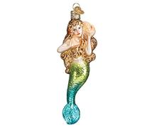Old World Christmas Adornos de Vidrio soplado para árbol de Navidad, diseño de Animales acuáticos y Marinos, Sirena