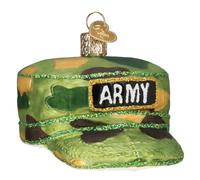 Old World Christmas Army Cap Ornament Green
