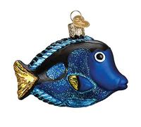 Old World Christmas Fish Collection - Adornos de Cristal soplado para árbol de Navidad, diseño de árbol de Navidad, Color Azul