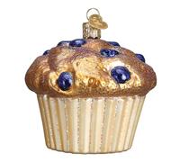 Old World Christmas Glass Blown Ornament Blueberry Muffin (32263)