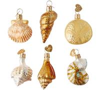 Old World Christmas Mini Adorno de Cristal soplado Adornos para árbol de Navidad Surtido de Conchas Marinas