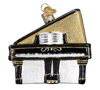 Old World Christmas Musical Instruments Glass Blown Ornaments for Christmas Tree Baby Grand Piano 3x3