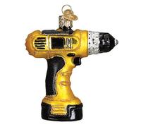 Old World Christmas Ornaments: Contractor Tools Glass Blown Ornaments for Christmas Tree, Power Drill 3.75 x 3.75