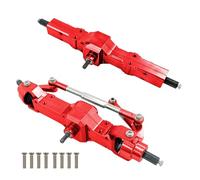 OLDDO Caja de Engranajes del Eje del Puente Trasero Medio Delantero Compatible con WPL C14 C24 B14 B24 B16 B36 1/16 RC Coche camión Rock Crawler Camiones RC Piezas de Coche(Red 4WD)