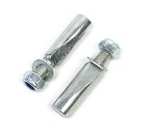 OLDNEWBIKES Pasadores chavetas bulones de 9,5mm de diámetro (2 Unidades) con Tuercas de Seguridad con Anillo de PVC, indicados para bielas clásicas de bulón chaveta Pasador