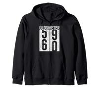Oldometer Funny 60th Birthday Kilometraje Odómetro Envejecimiento Humor Sudadera con Capucha