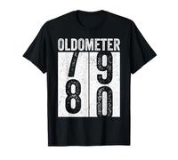 Oldometer Funny 80th Birthday Kilometraje Odómetro Envejecimiento Humor Camiseta