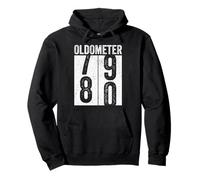 Oldometer Funny 80th Birthday Kilometraje Odómetro Envejecimiento Humor Sudadera con Capucha