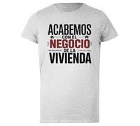 Oldrytee Acabemos con El Negocio Camiseta Mujer Algodon Gris Mujer T-Shirt Grey Women