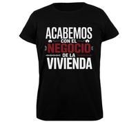 Oldrytee Acabemos con El Negocio Camiseta Mujer Algodon Negro Mujer T-Shirt Black Women