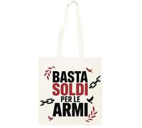 Oldrytee Basta Soldi Per Le Armi Borsa tote unisex beige in cotone Shopping Beige Totebag