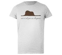 Oldrytee Ceci Pas Un Chapeau El Príncipe Magritte Camiseta Mujer Algodon Gris Mujer
