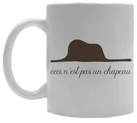 Oldrytee Ceci Pas Un Chapeau El Príncipe Magritte Taza De Cerámica Taza Para Beber Blanco