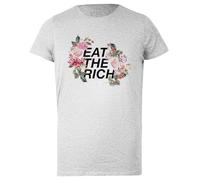 Oldrytee Come El Rico Sabor Floral Camiseta Mujer Algodon Gris Mujer