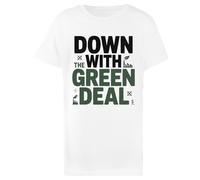 Oldrytee Down with The Green Deal Cotton Child T-Shirt White Kid