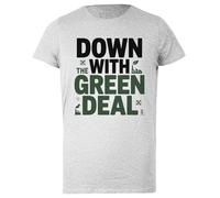 Oldrytee Down with The Green Deal Cotton Female T-Shirt Grey Women