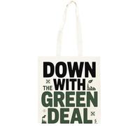 Oldrytee Down With The Green Deal Shopping Beige Unisex Totebag Cotton