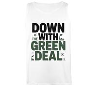 Oldrytee Down with The Green Deal Tank Top White Women's Sleeveless T-Shirt
