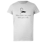 Oldrytee Hércules Poirot Camiseta Mujer Algodon Gris Mujer
