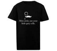Oldrytee Hércules Poirot Camiseta Niño Algodón Negro Niño