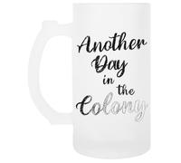 Oldrytee Otro Día En La Colonia Taza Transparente Con Mango De Cerveza De Vidrio